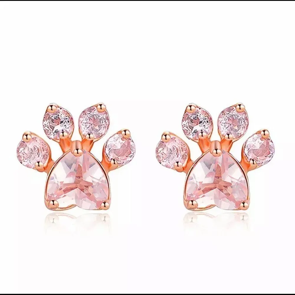 Cute Cat Paw Stud Earrings